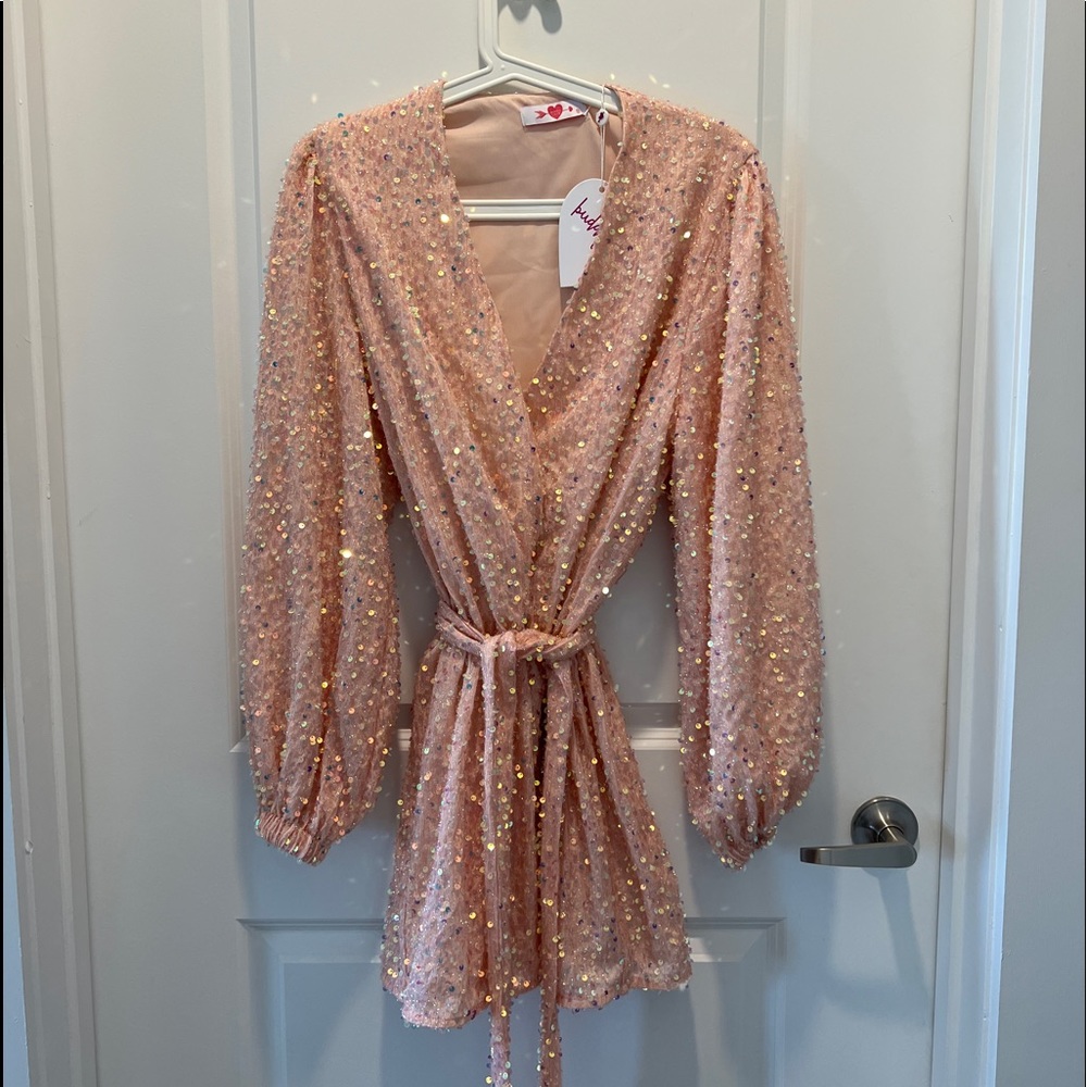 Sparkly Sequin Baby Pink Dress